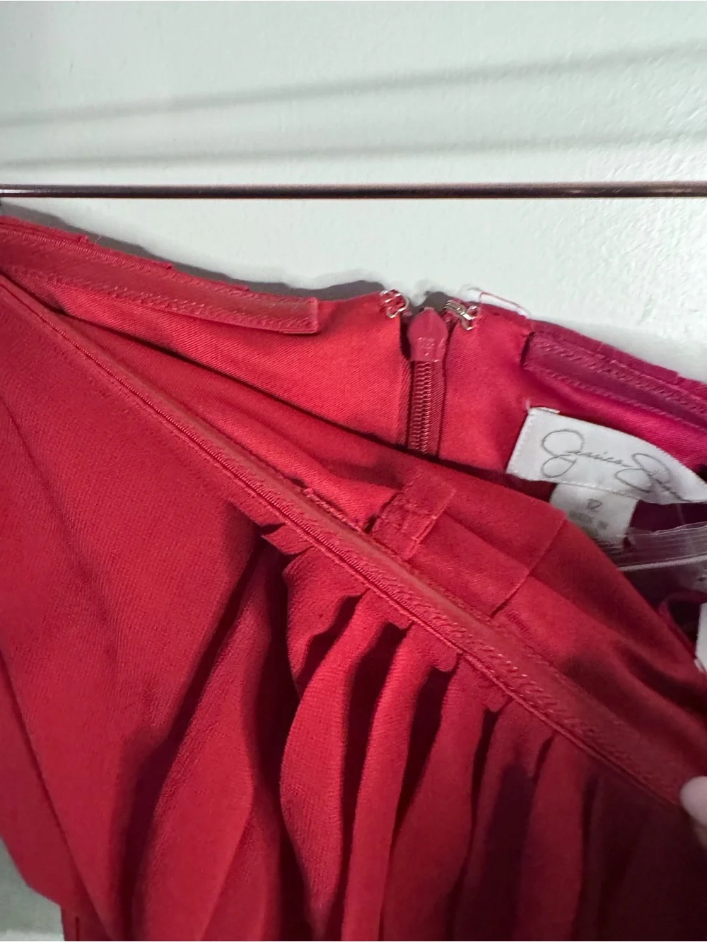 Jessica Simpson Size 12 Fuchsia Strapless Pleated Ruffle Mini Cocktail Dress